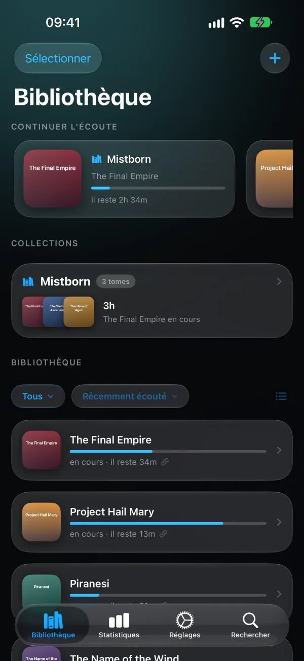 Bibliothèque d'Ondélie sur iPhone